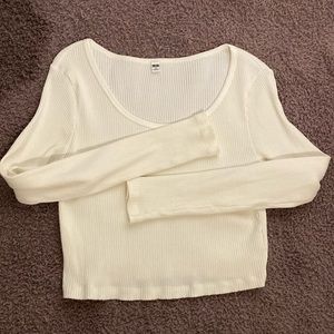 Uniqlo Ribbed long sleeve top Ivory Color Sz M